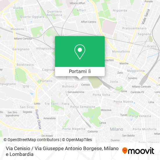 Mappa Via Cenisio / Via Giuseppe Antonio Borgese