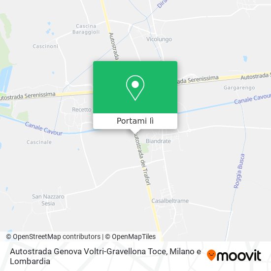 Mappa Autostrada Genova Voltri-Gravellona Toce