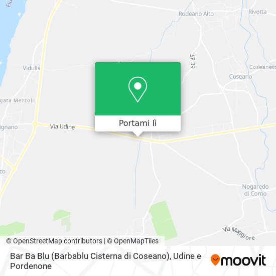 Mappa Bar Ba Blu (Barbablu Cisterna di Coseano)