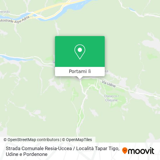 Mappa Strada Comunale Resia-Uccea / Località Tapar Tigo