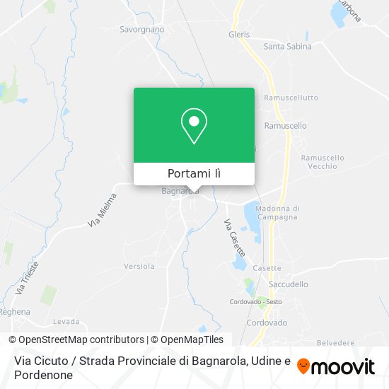 Mappa Via Cicuto / Strada Provinciale di Bagnarola