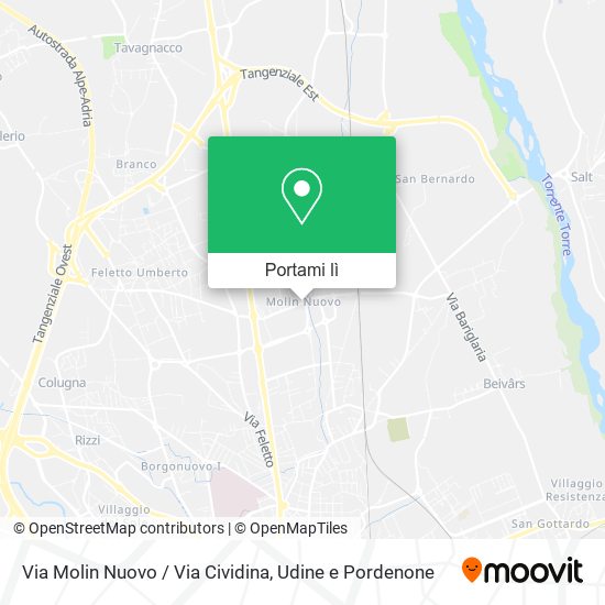 Mappa Via Molin Nuovo / Via Cividina
