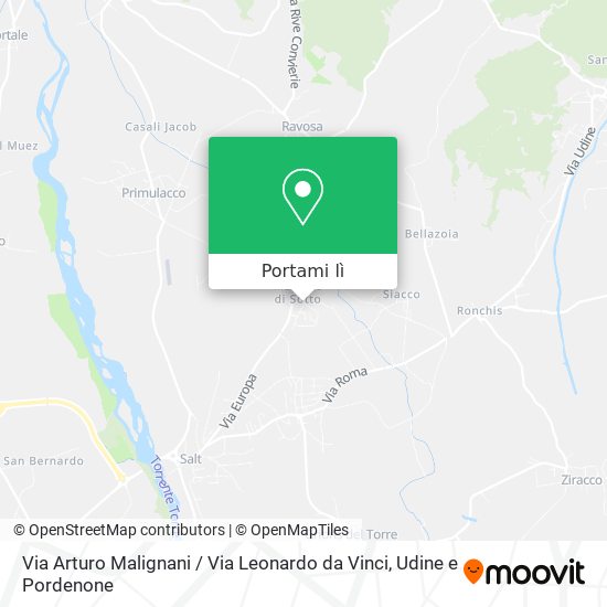 Mappa Via Arturo Malignani / Via Leonardo da Vinci