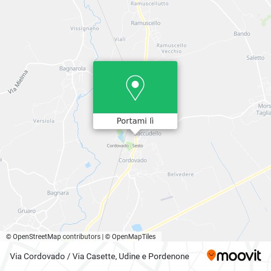Mappa Via Cordovado / Via Casette