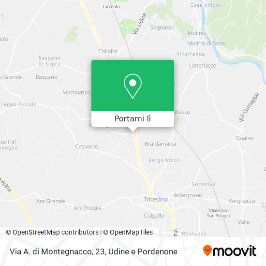 Mappa Via A. di Montegnacco, 23