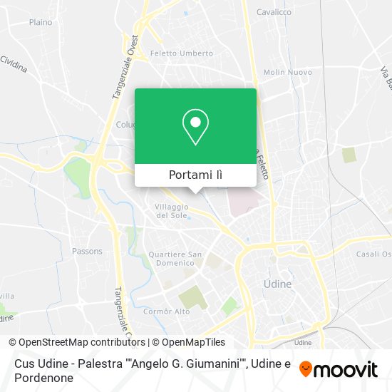 Mappa Cus Udine - Palestra ""Angelo G. Giumanini""