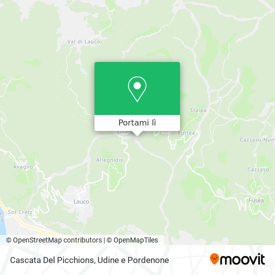 Mappa Cascata Del Picchions
