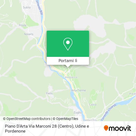 Mappa Piano D'Arta Via Marconi 28 (Centro)