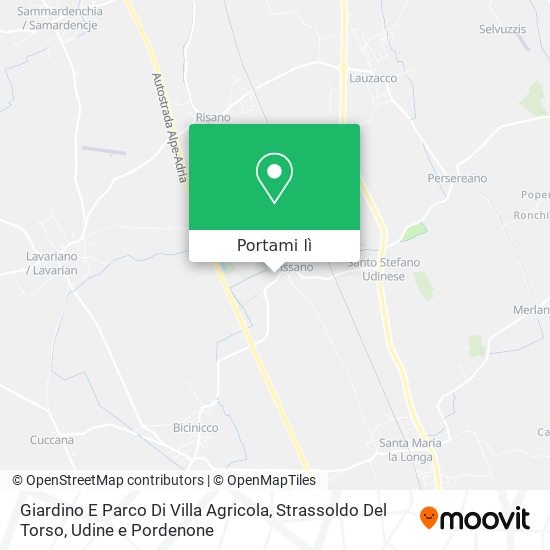 Mappa Giardino E Parco Di Villa Agricola, Strassoldo Del Torso