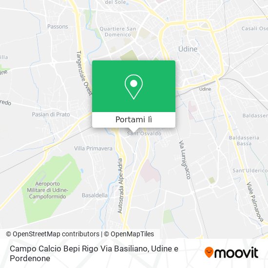Mappa Campo Calcio Bepi Rigo Via Basiliano