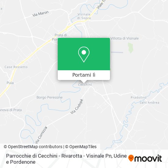 Mappa Parrocchie di Cecchini - Rivarotta - Visinale Pn