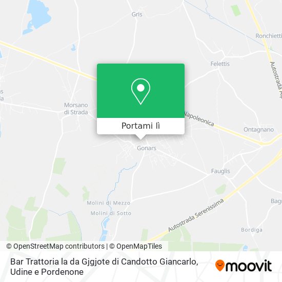 Mappa Bar Trattoria la da Gjgjote di Candotto Giancarlo