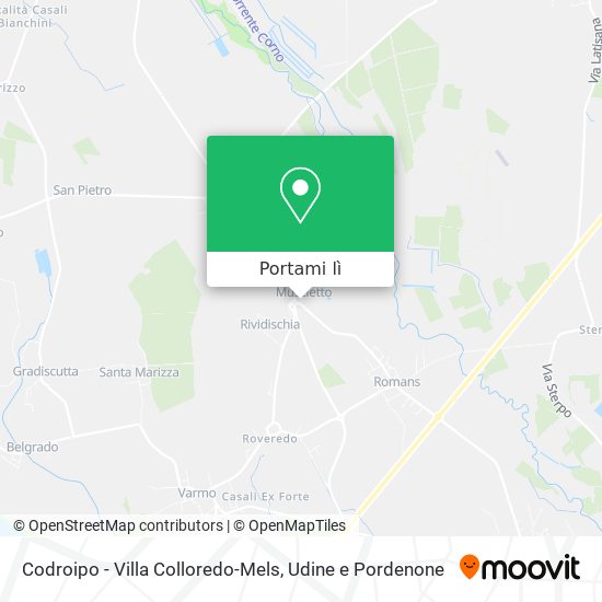 Mappa Codroipo - Villa Colloredo-Mels
