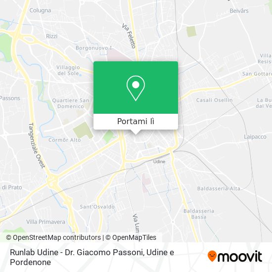 Mappa Runlab Udine - Dr. Giacomo Passoni