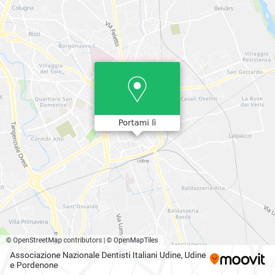 Mappa Associazione Nazionale Dentisti Italiani Udine
