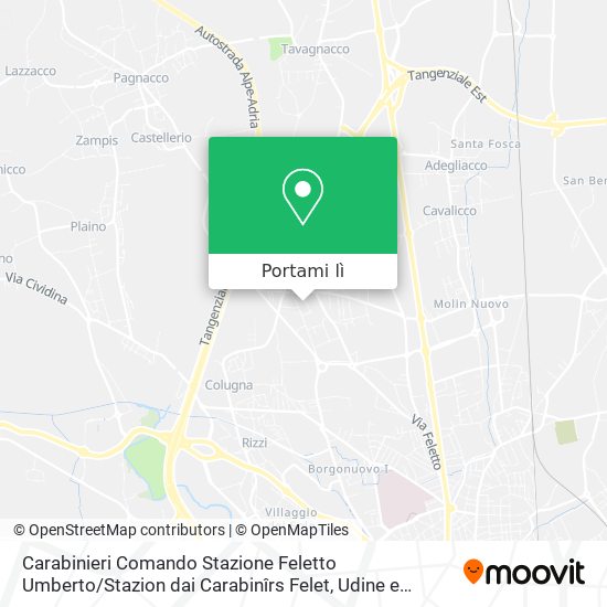 Mappa Carabinieri Comando Stazione Feletto Umberto / Stazion dai Carabinîrs Felet