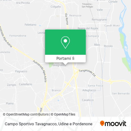 Mappa Campo Sportivo Tavagnacco