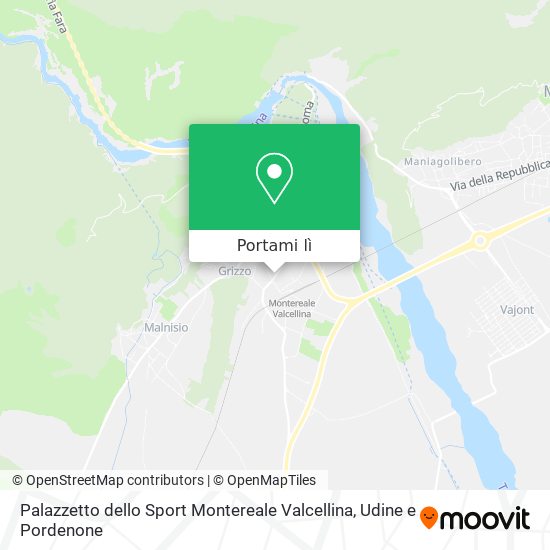 Mappa Palazzetto dello Sport Montereale Valcellina