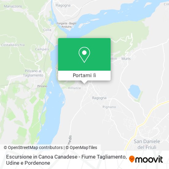 Mappa Escursione in Canoa Canadese - Fiume Tagliamento