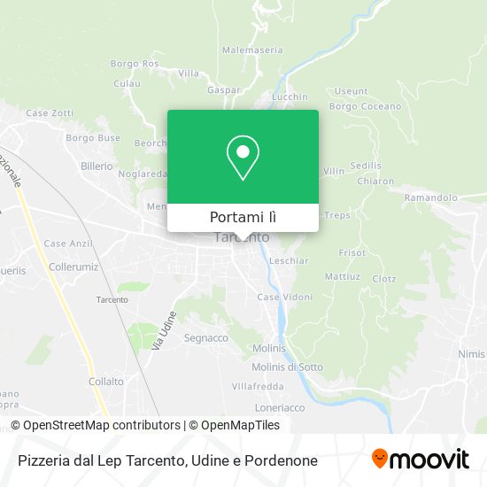 Mappa Pizzeria dal Lep Tarcento