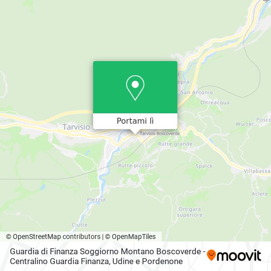 Mappa Guardia di Finanza Soggiorno Montano Boscoverde - Centralino Guardia Finanza