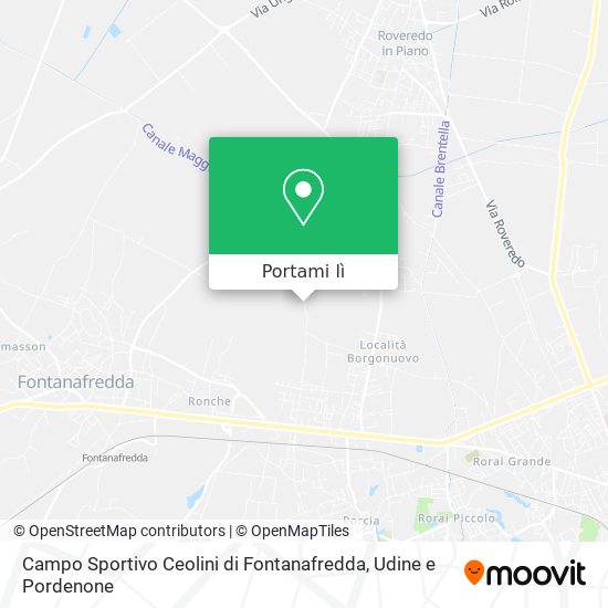 Mappa Campo Sportivo Ceolini di Fontanafredda