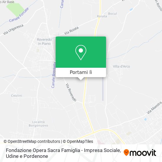 Mappa Fondazione Opera Sacra Famiglia - Impresa Sociale