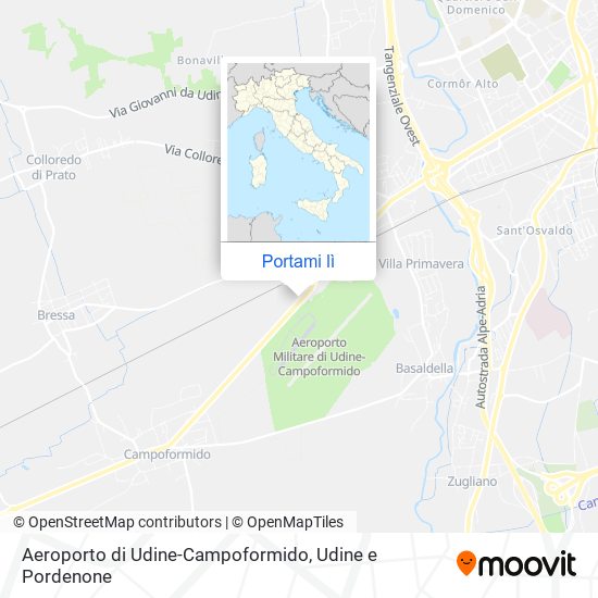 Mappa Aeroporto di Udine-Campoformido