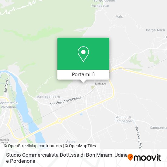 Mappa Studio Commercialista Dott.ssa di Bon Miriam