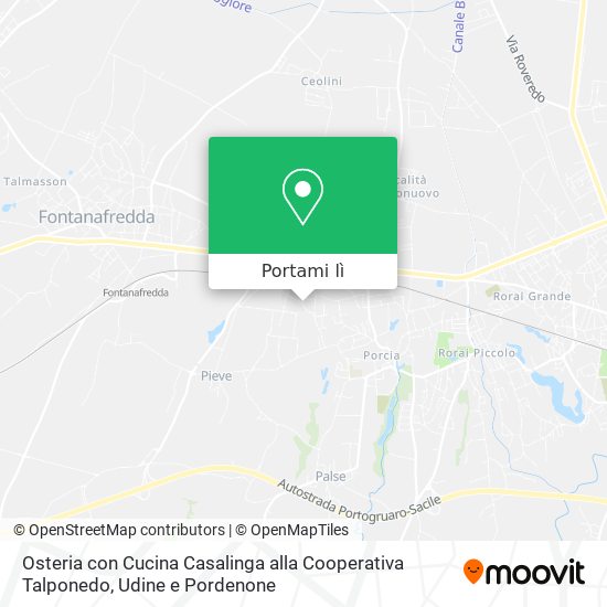 Mappa Osteria con Cucina Casalinga alla Cooperativa Talponedo