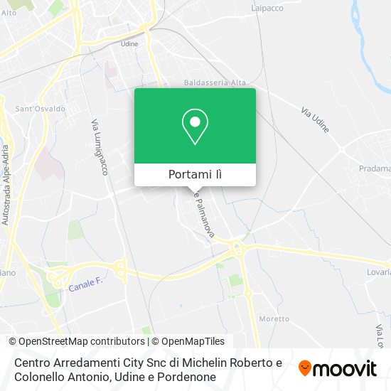 Mappa Centro Arredamenti City Snc di Michelin Roberto e Colonello Antonio