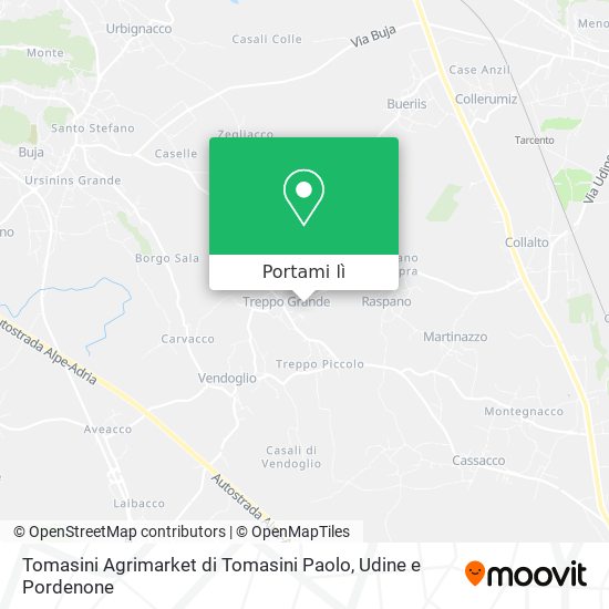 Mappa Tomasini Agrimarket di Tomasini Paolo