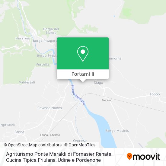 Mappa Agriturismo Ponte Maraldi di Fornasier Renata Cucina Tipica Friulana