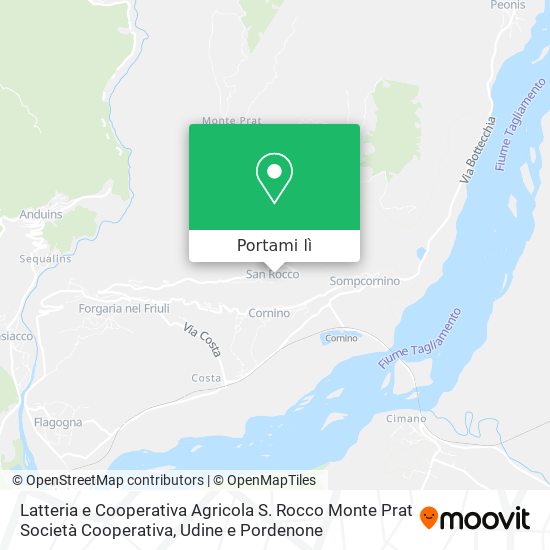 Mappa Latteria e Cooperativa Agricola S. Rocco Monte Prat Società Cooperativa