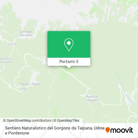 Mappa Sentiero Naturalistico del Gorgons da Taipana