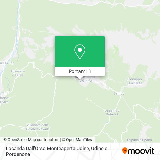 Mappa Locanda Dall'Orso Monteaperta Udine