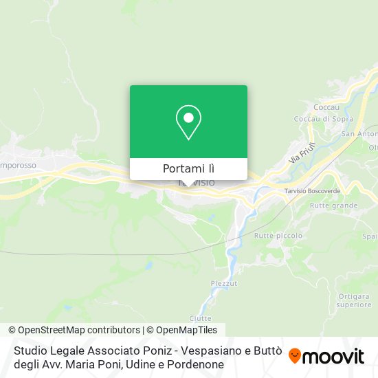 Mappa Studio Legale Associato Poniz - Vespasiano e Buttò degli Avv. Maria Poni