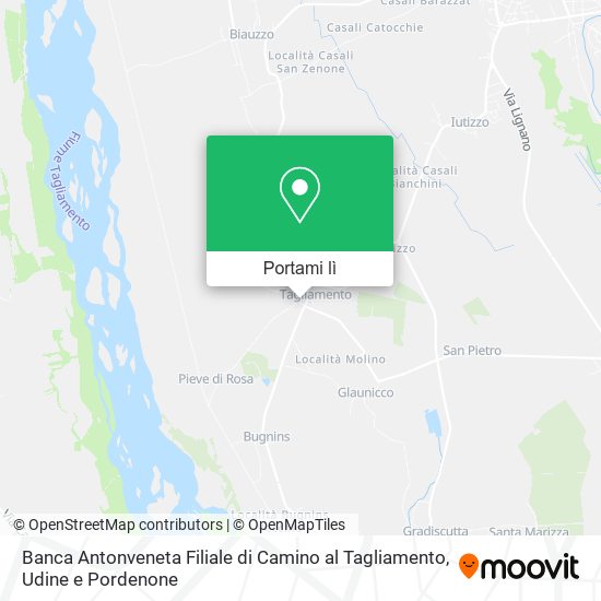 Mappa Banca Antonveneta Filiale di Camino al Tagliamento