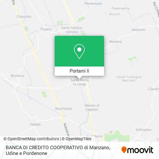 Mappa BANCA DI CREDITO COOPERATIVO di Manzano