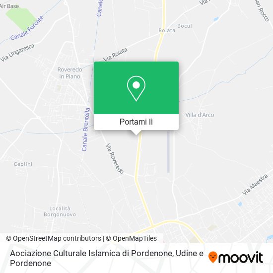 Mappa Aociazione Culturale Islamica di Pordenone