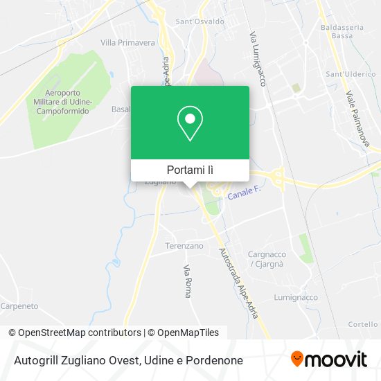 Mappa Autogrill Zugliano Ovest