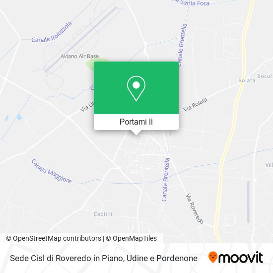 Mappa Sede Cisl di Roveredo in Piano
