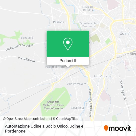 Mappa Autostazione Udine a Socio Unico
