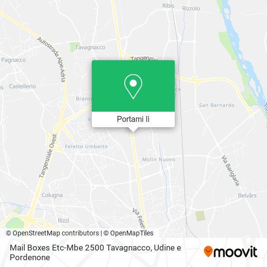 Mappa Mail Boxes Etc-Mbe 2500 Tavagnacco