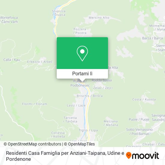 Mappa Residenti Casa Famiglia per Anziani-Taipana
