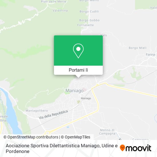 Mappa Aociazione Sportiva Dilettantistica Maniago