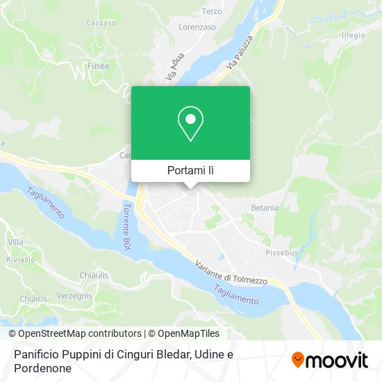 Mappa Panificio Puppini di Cinguri Bledar