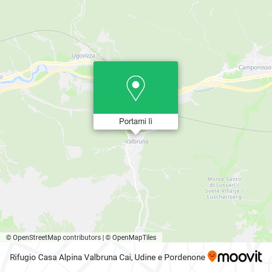Mappa Rifugio Casa Alpina Valbruna Cai