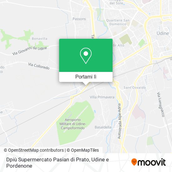 Mappa Dpiù Supermercato Pasian di Prato