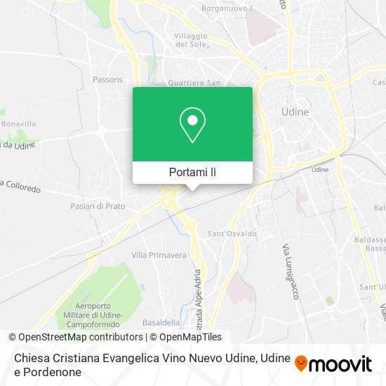 Mappa Chiesa Cristiana Evangelica Vino Nuevo Udine